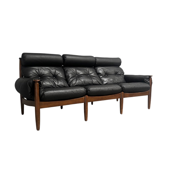 Leather lounge sofa by Eric Merthen for Ire Möbel AB, 1960s