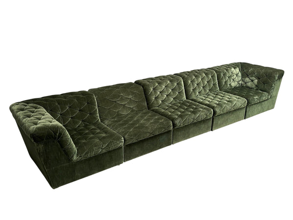 Modular corduroy lounge sofa by Laauser, 1970s