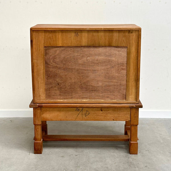 Spanish oak cabinet in Brutalist style, 1970s