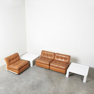 Leather Amanta lounge set by Mario Bellini, 1970s
