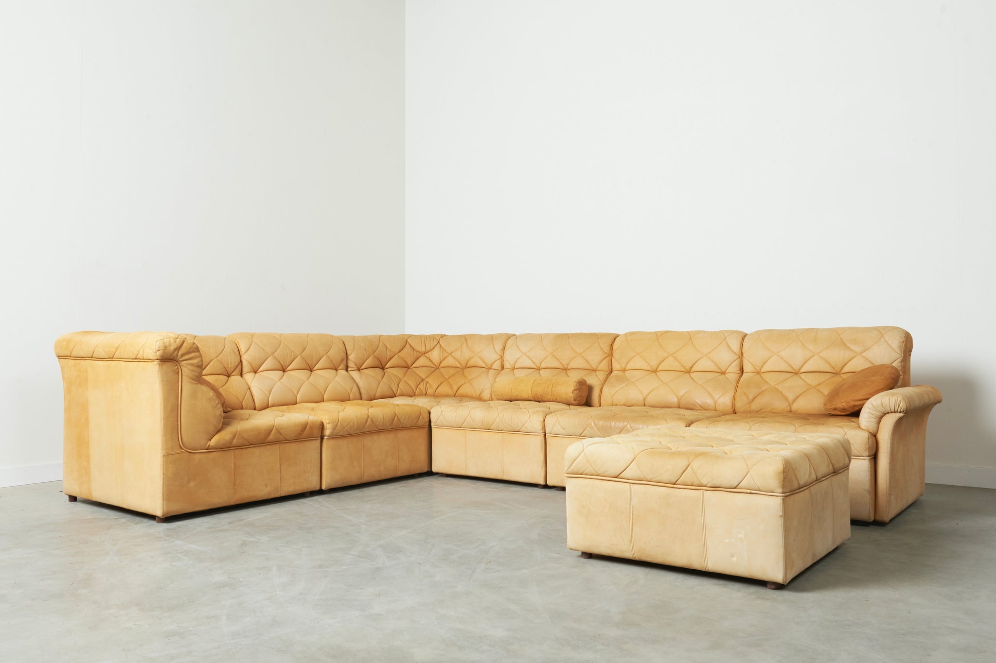 Modular leather sofa by Laauser, 1970s