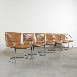 Set of 6 Italian design dining chairs by Saporiti, 1960s