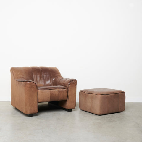 De Sede DS-44 lounge chair + hocker, 1970s