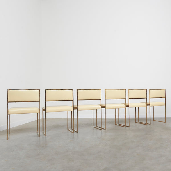 Six Italian dining chairs by Willy Rizzo, 1970s