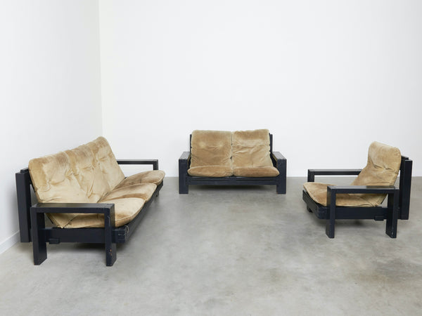 Vintage brutalist lounge set, 1970s