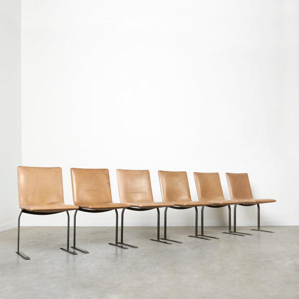 Set of 6 dining chairs by Giovanni Offredi for Saporiti, 1970s