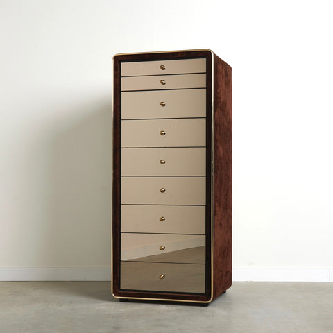 Mirrored chest of drawers by RUF International, 1970s