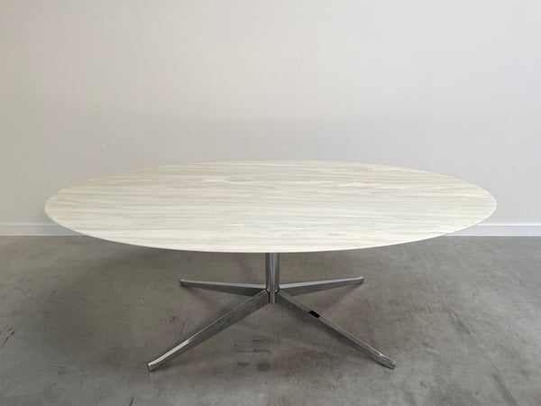 Large oval marble dining / conference table by Florence Knoll, 1970s