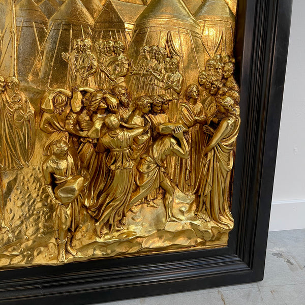 Three Italian gilded bronze relief panels from "The Gates of Paradise"