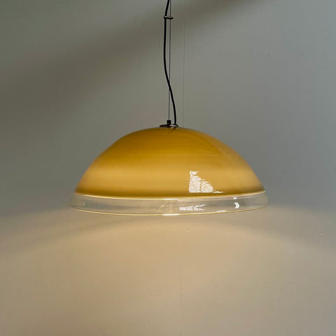 Large hand blown glass pendant by Guzzini, 1970s